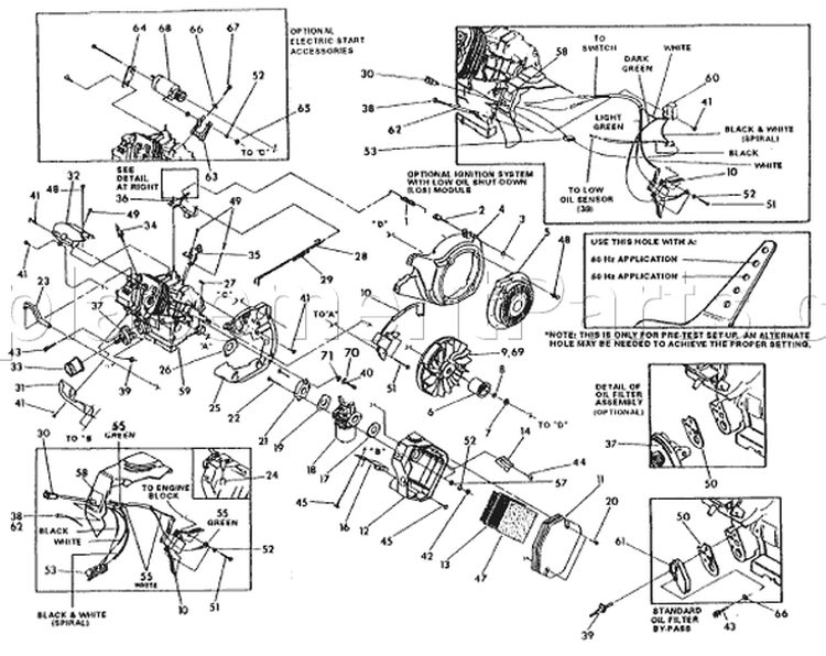 Page D Diagram and Parts List for 9797-2  Briggs and Stratton Generator